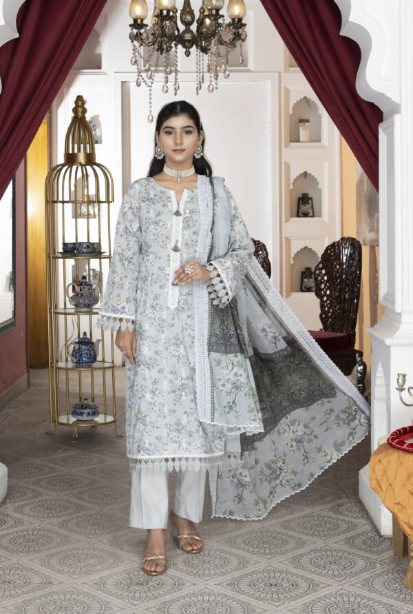 light blue gray suit (unstitched) - Image 2