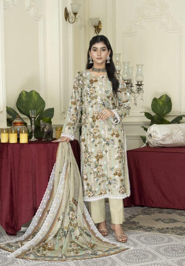light khaki suit (unstitched) - Image 5