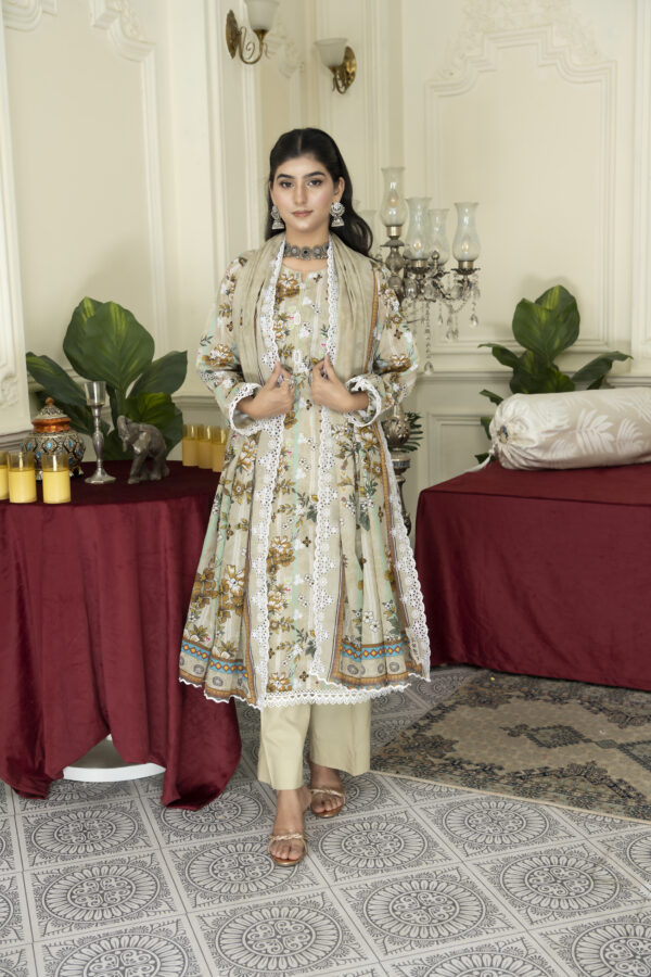 light khaki suit (unstitched) - Image 2