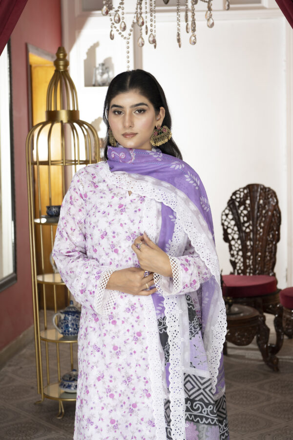 lilac floral suit (unstitcted) - Image 2