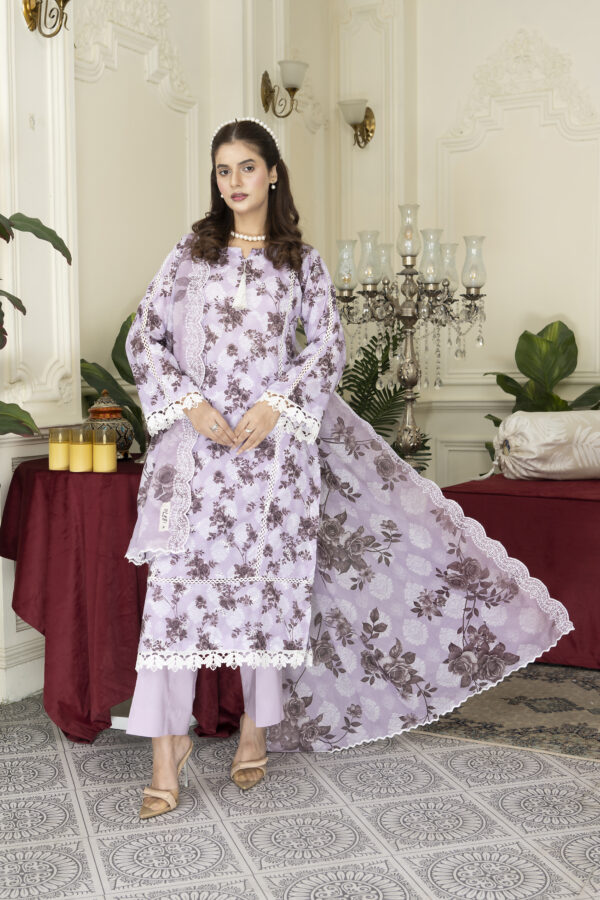 lavender suit (unstitched) - Image 2